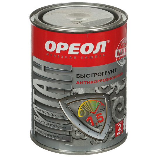 Грунтовка Ореол Титан быстросохнущая серая, 1 кг