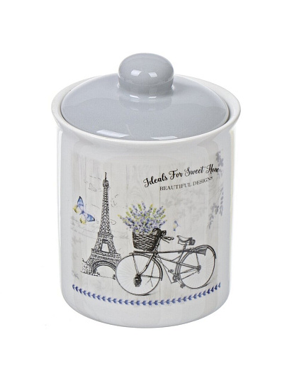 Банка для сыпучих продуктов, доломит, 0.55 л, с крышкой, Daniks, Прованс