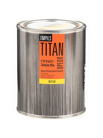 Грунт-эмаль Ореол, Титан, быстросохнущая, алкидная, матовая, желтая, RAL 1023, 0.9 кг