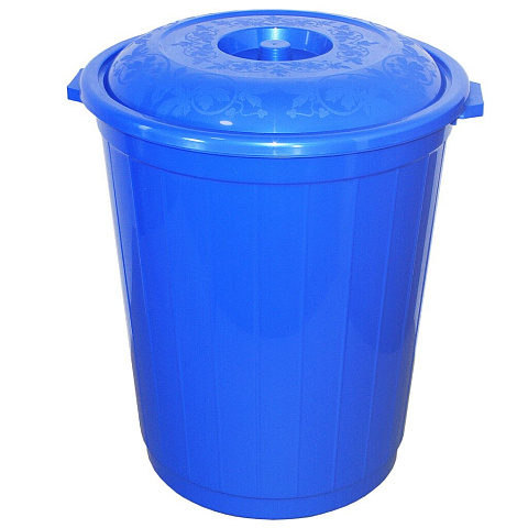 Бак для мусора пластик, 90 л, с крышкой, 54.5х54.5х64 см, в ассортименте, Милих, 01090