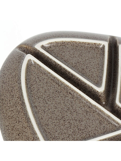 Менажница для сервировки, керамика, 20 см, 5 секций, Billibarri, Dancing Leaves, коричневый матовая, 900-072