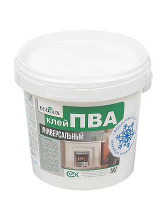 Клей ПВА Ecolux, универсальный, однокомпонентный, 1 кг