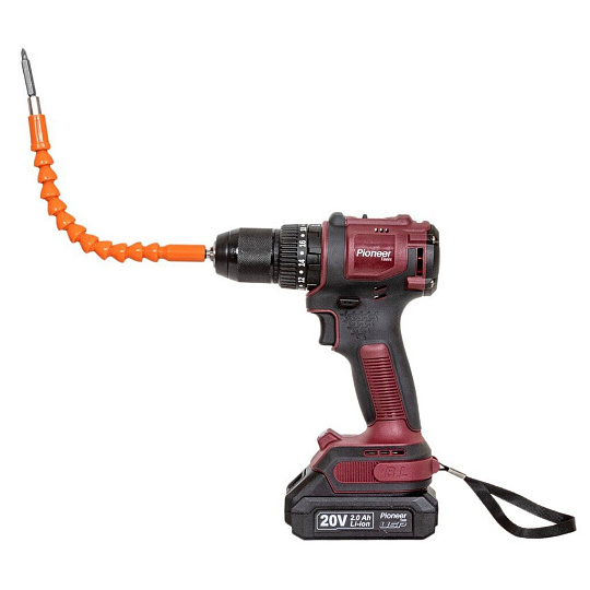 Дрель-шуруповерт аккумуляторный, ударный, Pioneer, CID-M2001CB USP, бесщеточный, 20 В, кейс, 19200