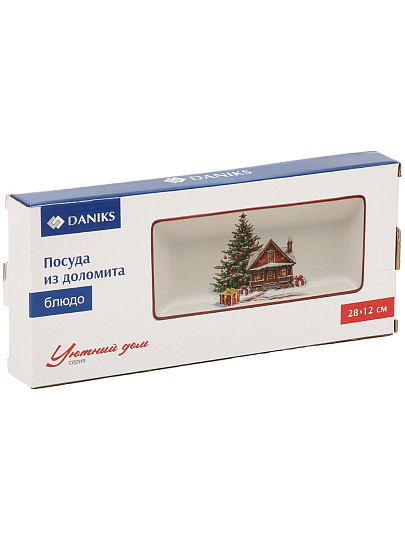 Блюдо доломит, прямоугольное, 28х12 см, Уютный дом, Daniks