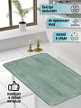 Коврик для ванной, антискользящий, 0.5х0.8 м, полиэстер, мятный, Полосы, Y225 - фото 2