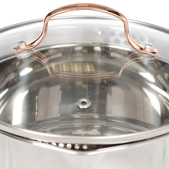 Набор посуды нержавеющая сталь, 10 предметов, кастрюли 1.9,2.9,3.9,6.5 л, ковш 1.9 л, индукция, Daniks, Токио, SD-A87-10