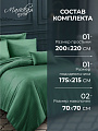 Постельное белье 2-спальное, простыня 200х220 см, 2 наволочки 70х70 см, пододеяльник 175х215 см, Майская ночь, страйп-полисатин, зеленое, 20/008-PSS/MAY - фото 2
