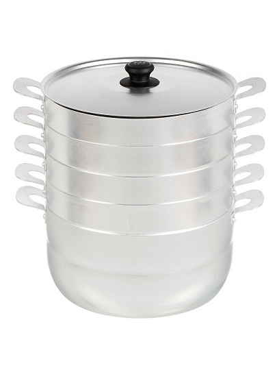 Мантоварка алюминий, 26 см, 6 л, 4 секции, Калитва, крышка алюминий, 180640