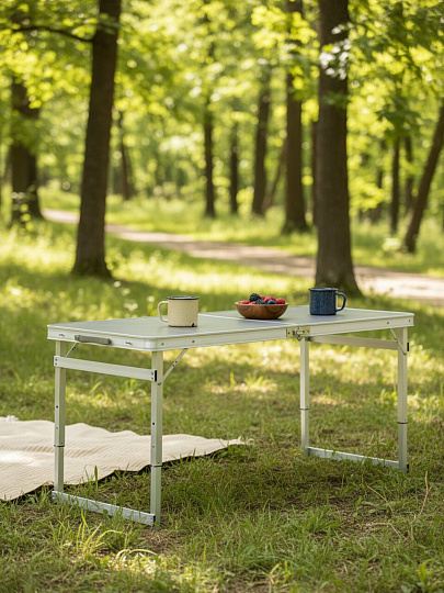 Стол складной 150х60х70 см, прямоугольный, металл, столешница МДФ, графит