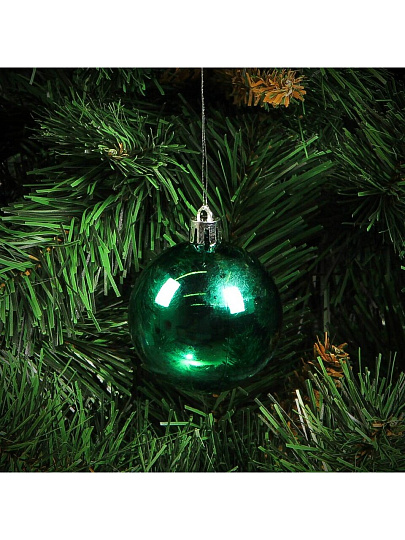 Елочный шар 6 шт, зеленый, белый, 6 см, SYQB-0122292