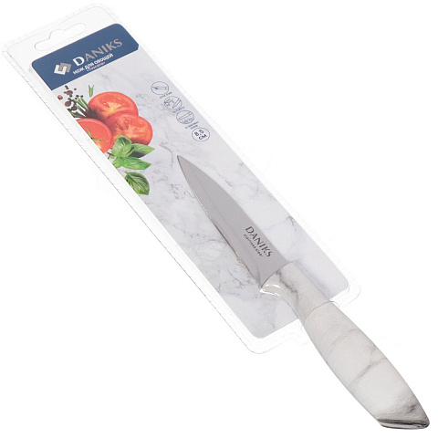 Нож кухонный Daniks, Тоскана, для овощей, нержавеющая сталь, 9 см, рукоятка пластик, YW-A140M-PA