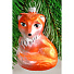 Елочное украшение Елочка, Лисичка, оранжево-белое, 8.2 см, стекло, С1741 - фото 2