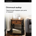 Прикроватная тумба 60х40х40 см, ДСП+сталь, коричнево-черная, Лофт, LET022B01 - фото 12