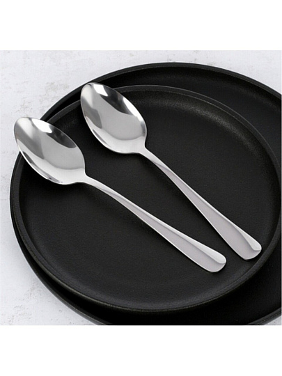 Ложка нержавеющая сталь, 2 предмета, серебристая, чайная, Domenik, Nordic, DMC082