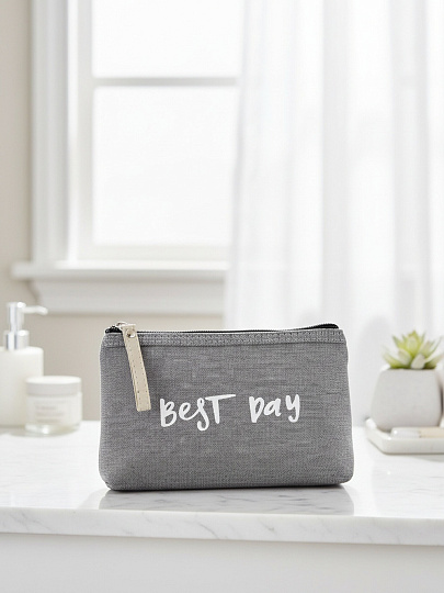 Косметичка 19х3х11 см, хлопок, A080099, прямоугольная, застежка молния, в ассортименте