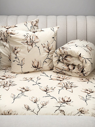 Постельное белье 2-спальное, простыня 215х220 см, 2 наволочки 70х70 см, пододеяльник 175х215 см, Майская ночь, бязь, Нерина