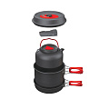 Походный набор алюминиевый ECOS CW009, 5 предметов (котелок с крышкой, сотейник, чайник, тряпочка для ухода) - фото 2