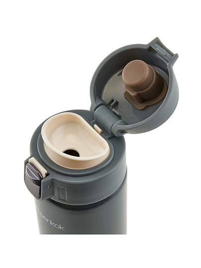 Термокружка нержавеющая сталь, 0.38 л, Alpenkok, колба нержавеющая сталь, вакуумная, серая, AK-04813A