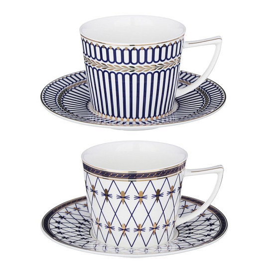 Чайная пара фарфор, 2 предмета, на 1 персону, 250 мл, Millimi, Граф Монте-Кристо, 802-041