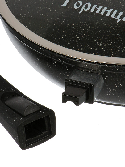 Сотейник алюминий, 28 см, антипригарное покрытие, Горница, Гранит Induction, Ист2813аг, с крышкой, съемная ручка, индукция