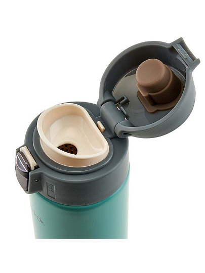 Термокружка нержавеющая сталь, 0.38 л, Alpenkok, колба нержавеющая сталь, с ситечком, вакуумная, бирюзовая, AK-04818A