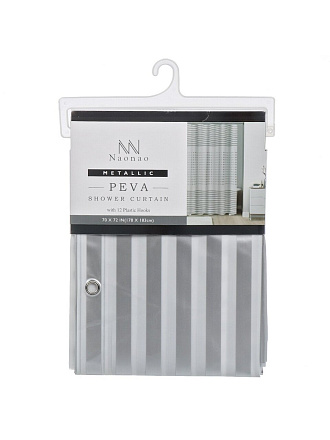 Штора для ванн 178х183 см, ЭВА, Полоски, A310019
