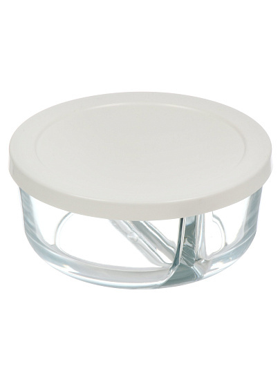 Контейнер пищевой стекло, 0.785 л, круглый, 2 секции, Pasabahce, 530683W