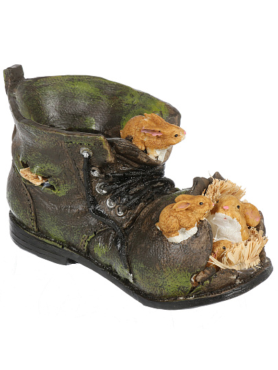 Фигурка садовая декоративная кашпо, Башмак, 21х11х22 см, полистоун, Y4-11210