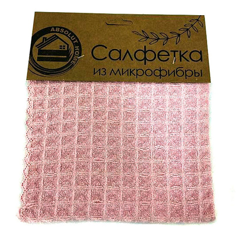 Салфетка универсальная, микрофибра, 30х30 см, розовая, HRS-003 pink