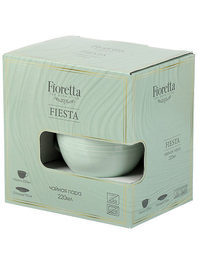 Чайная пара фарфор, 2 предмета, на 1 персону, 220 мл, Fioretta, Fiesta, TDS705, мятная