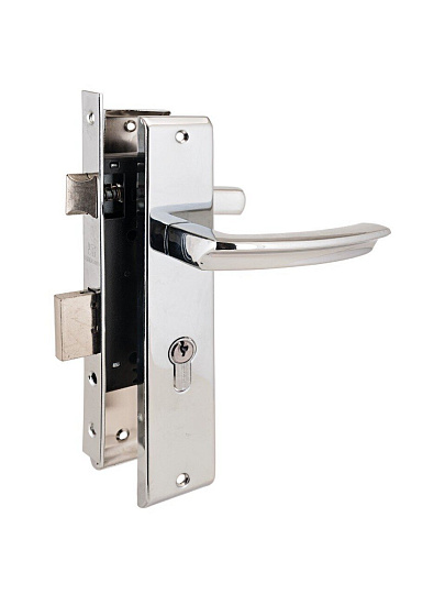 Замок врезной Аллюр, АРТ ЗВ4-70.08 CP, ручка в комплекте, цилиндровый, хром