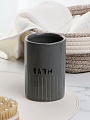 Стакан для зубных щеток, 7.8х7.8х11.5 см, керамика, серый глянец, Y4-9872 - фото 2
