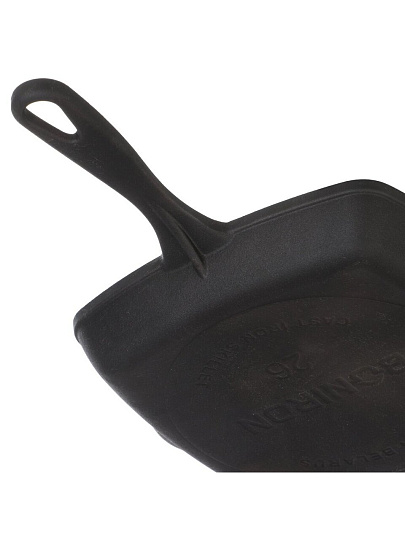 Сковорода-гриль чугун, 26 см, Boniron, с литой ручкой, индукция