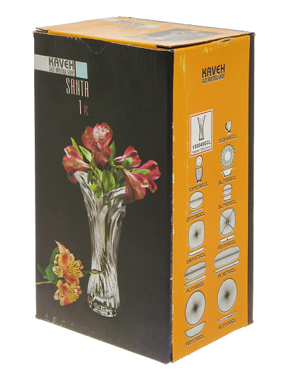 Ваза стекло, настольная, 19 см, Kaveh, Santa, VS0848GCL, 0.325 л