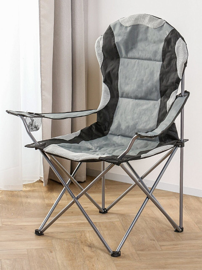 Стул-кресло 59х59х110 см, серо-черное, полиэстер 600D, 120 кг, YTBC1007-black/grey