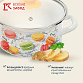Кастрюля эмалированная сталь, 3 л, с крышкой, крышка стекло, цилиндрическая, Керченский металлургический завод, Цветное печенье, 42304-122/4.02-У4, белая - фото 8