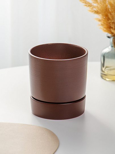 Горшок керамика, 0.9 л, шоколад, Берген № 2, 021729