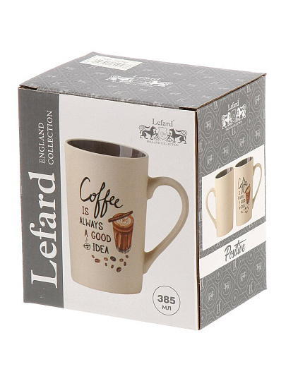 Кружка фарфор, 385 мл, Coffee Is Always A Good Idea, Lefard, 260-957
