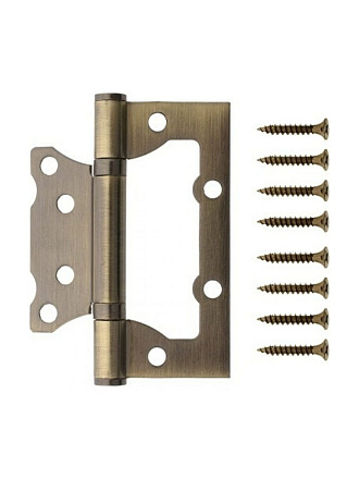 Петля накладная для деревянных дверей, Code Deco, 100x75x2.5 мм, универсальная, B2-AB, 29170, 2 подшипн., графит