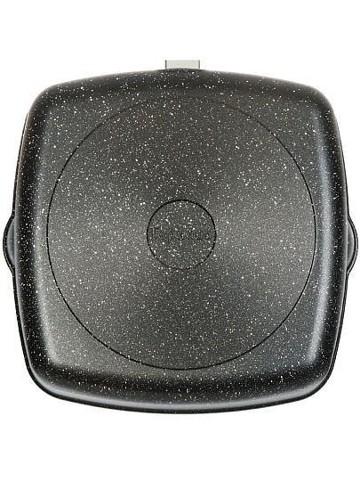 Сковорода-гриль литой алюминий, 26 см, антипригарное покрытие, Горница, Гранит, съемная ручка, квадрат, сг2652аг