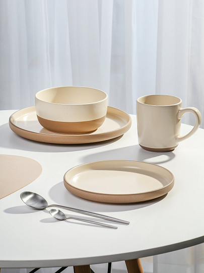 Сервиз столовый керамика, 16 предметов, на 4 персоны, Jewel, Латте, ПС0007-53