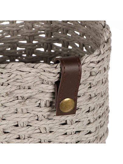 Корзина 19х19х21 см, круглая, плетеная, серая, Y4-8954