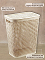 Корзина для белья, 35 л, прямоугольная, плетеная, пластик, латте, Idea, Пирула, М2614 - фото 3