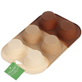 Форма для выпечки силикон, 16.5х26х3.5 см, 6 ячеек, Nouvelle Home, Tiramisu, 9904434