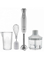 Блендер погружной 600 Вт, 12 скоростей, турбо режим, стакан,венчик,измельчитель, Delta, DL-7049B, белый
