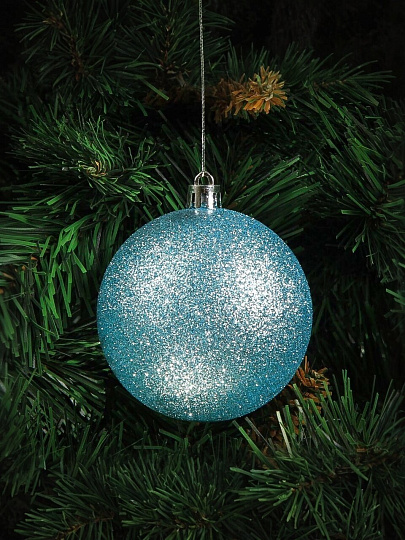 Елочный шар 6 шт, голубой, 8 см, SSYQB-0122375