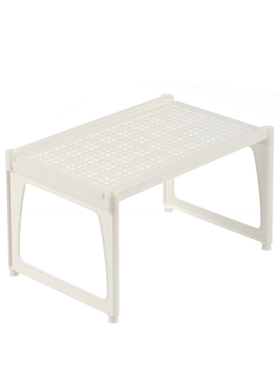 Полка настольная, пластик, 1 секция, 30х19.5х17 см, белая, Violet, Ротанг, 750006