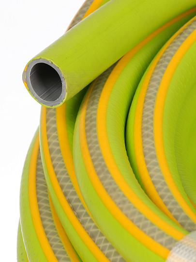 Шланг поливочный 3/4 '', внутренний d19 мм, 5 атм, армированный, 25 м, 3 слоя, Клевер, ТЭП, зеленый, РТ-17949