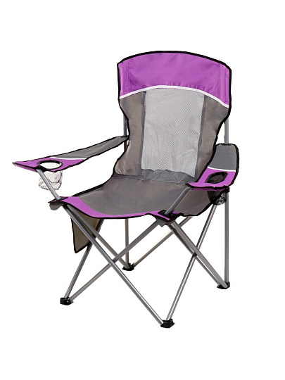 Кресло складное 58х90х101 см, фуксия с серым, полиэстер 600D, с сумкой-чехлом, 100 кг, Green Days, YTBC10101