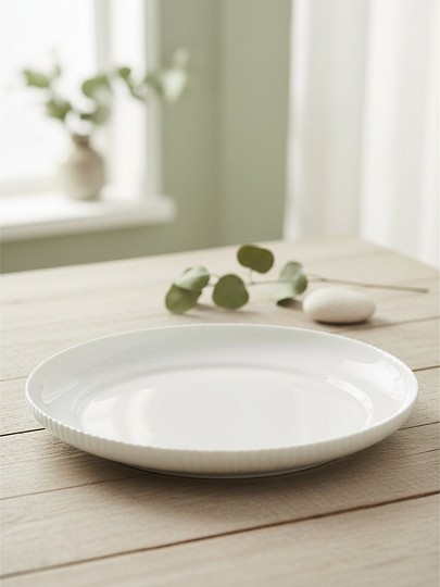 Тарелка обеденная, стеклокерамика, 25 см, круглая, Жемчужина, МФК, DKP100